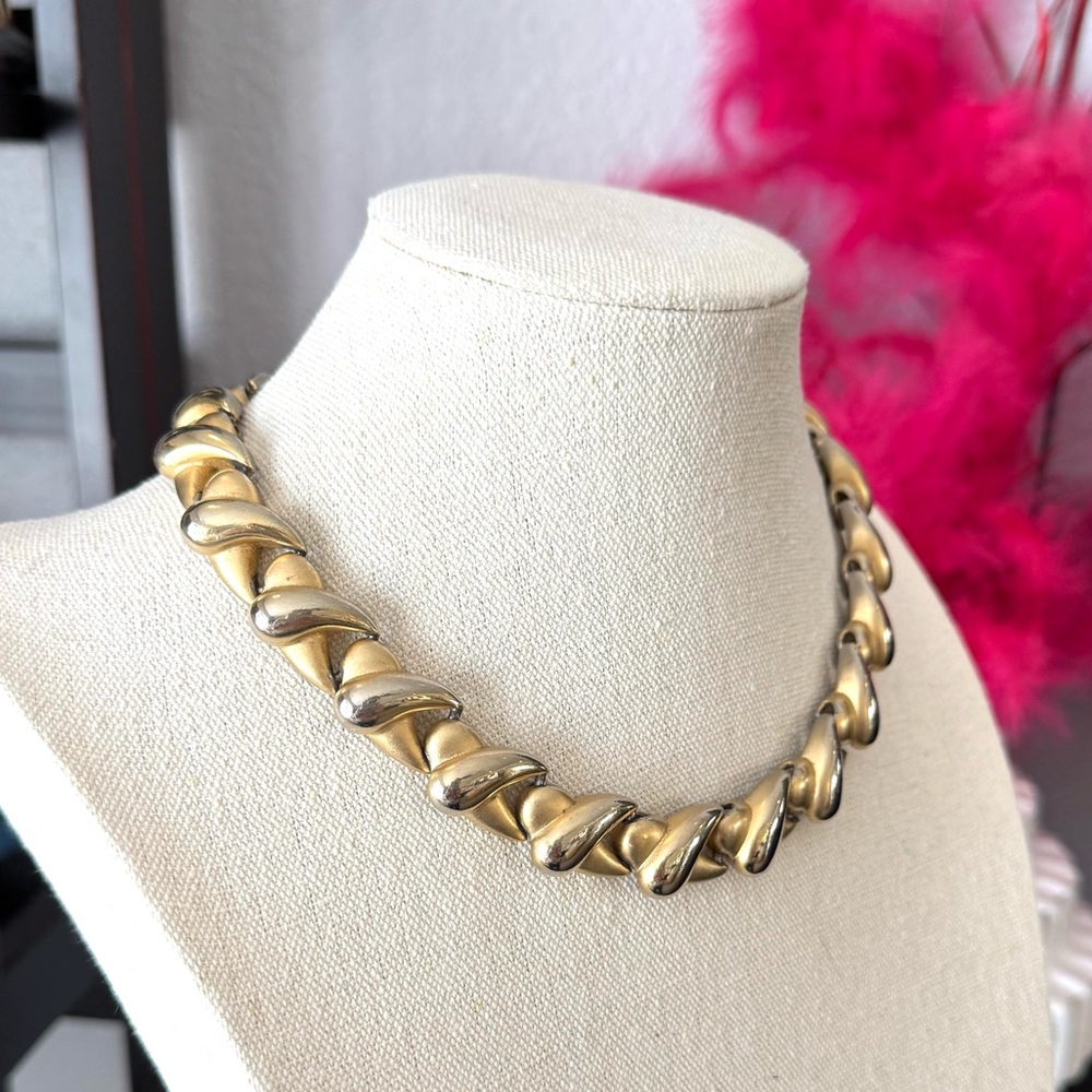 Vintage Edwin Pearl Gold and Silver Necklace - Picture 6 of 8